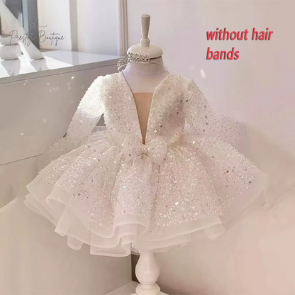 Princess Girls Sequined Ball Gown Party Tutu Dresses Baby Kids Flower Girl Wedding Birthday Party Vestidos Children Clothing