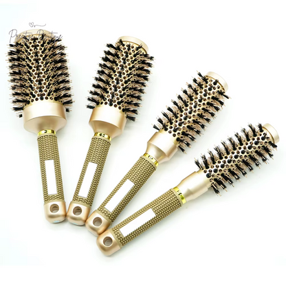 Hair Styling Hair Brush Nylon Comb Thermal Aluminum Tube round Barrel Hair Comb Professional Salon Hair Brush Hair Rollers Tools