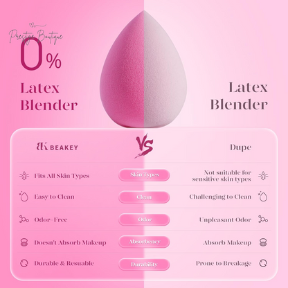 BEAKEY Super Soft Makeup Sponge Set of 6, Makeup Sponges for Foundation, Liquid, Cream and Powder, Pink Beauty Sponge for Blending, 0 Latex Blender
