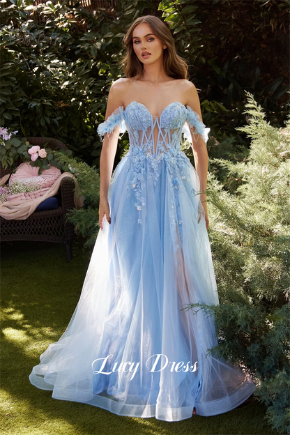 Mesh Applique Grace Line a Evening Dress Wedding Party Prom Dresses Elegant Woman Sharon Happy Graduation Womens Gown Customize 