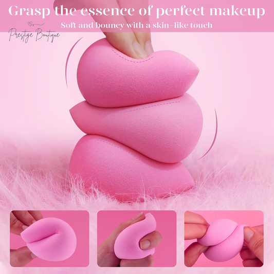 BEAKEY Super Soft Makeup Sponge Set of 6, Makeup Sponges for Foundation, Liquid, Cream and Powder, Pink Beauty Sponge for Blending, 0 Latex Blender