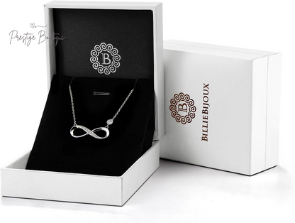 Billie Bijoux Infinity Necklaces 925 Sterling Silver Necklace Love Pendant White Gold Plated Women Necklace Gifts for for Women